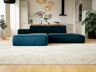 MYCS Ecksofa Samt Nachtblau - Flexible Designer-Polsterecke, L-Form: Beste Qualität, einzigartiges Design - 245 x 72 x 168 cm, konfigurierbar