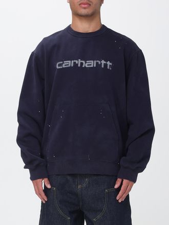 Carhartt Work in Progress Felpa girocollo in cotone con logo lettering a contrasto e vestibilit&agrave; relaxed