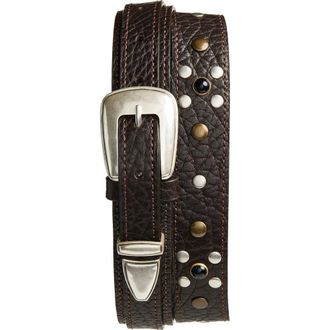 Christophe Lemaire Western Studded Belt in Dark Brown at Nordstrom, Size 100