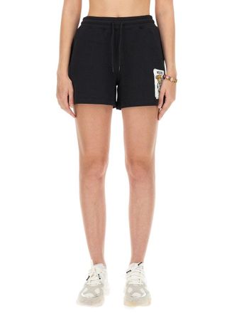 Moschino Cotton Sweatshirt Bermuda Shorts - Black