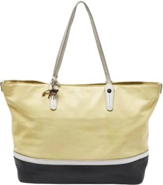Bally Tweedehands leren handtassen - Dames - Vintage Shopper - Geel - ONE Size - Tweed - Vintage