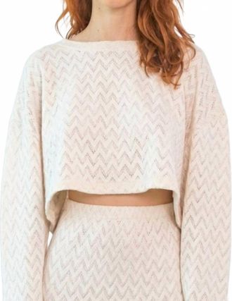 Cossac Crochet Crop Top In Beige