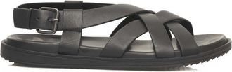 Cerruti Black Leather Men Mens Sandal