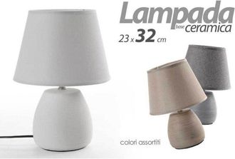 Trade Shop Trade Shop - L&aacute;mpara De Mesa Abat-jour 23x32cm Base Cer&aacute;mica 3 Colores Ass 763564