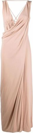 Alberta Ferretti 0170 Abito Rosa Lungo In Jersey - Dames - Avondkleed - Roze - M - Kleedjes