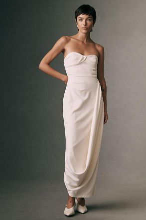 BHLDN Strapless Draped Maxi Dress