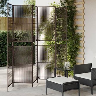 vidaXL Biombo De 6 Paneles Rat&aacute;n Sint&eacute;tico Marr&oacute;n Vidaxl