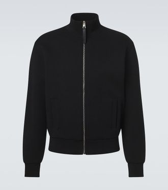 Givenchy Herringbone cotton-blend zip-up sweater