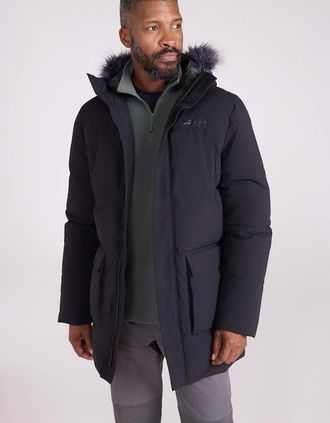 Mountain Warehouse Mens Mountain Warehouse Mens Fern Water Resistant Padded Parka - Black - Size: 38/Regular