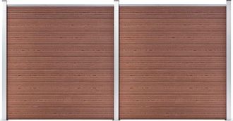 vidaXL Valla De Jard&iacute;n De Wpc Marr&oacute;n 353x186 Cm Vidaxl