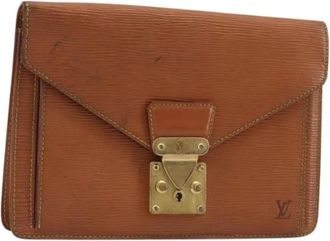 Louis Vuitton Pre-owned Epi Clutch Bag - Dames - Vintage Clutch - Bruin - ONE Size - Leer - Vintage