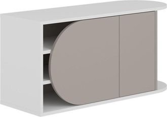 Calicosy Mueble de zapatos 2 puertas L104 cm - Gris y blanco