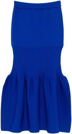 CFCL Ribbed-knit Ruffled Midi Skirt