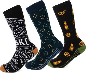 Cufflinks Inc. 3-Pack Gentlemens Night Out Crew Socks in Black Multi at Nordstrom, Size 10-13