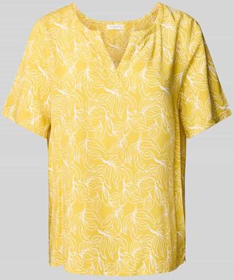 Christian Berg Slim Fit Blusenshirt mit Tunikakragen in Senf, Größe 36