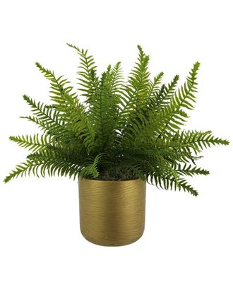 Creative Displays Inc. Outdoor Uv-Rated Fern In Fiberstone Pot