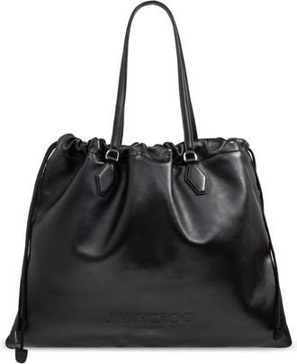Jimmy Choo London Shopper tas Trekkoord Groot - Dames - Shoppers - Zwart - ONE Size - Leer - Tassen