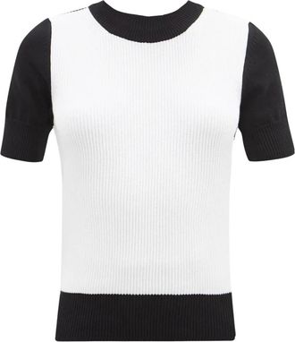 Max Mara Corolla Sweater - Dames - Ronde hals truien - Wit - L - Katoen - Truien & Vesten