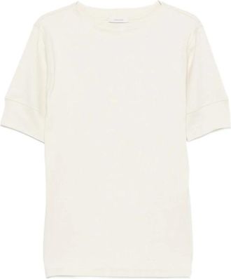 Christophe Lemaire Ribbed Boat Neck T-shirt - Heren - T-shirts - Beige - M - Tops