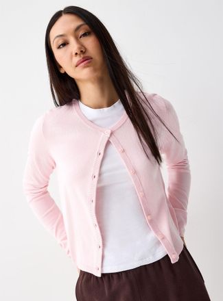 Twik Womens Small-button fine-knit Cardigan Sweater