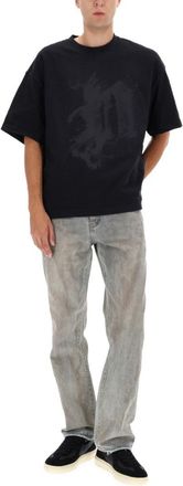 Purple Washed Grey Relaxed-Fit Denim Jeans