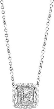 Effy Diamond Pav&eacute; Pendant Necklace - 0.09ctw in Silver at Nordstrom Rack, Size 18