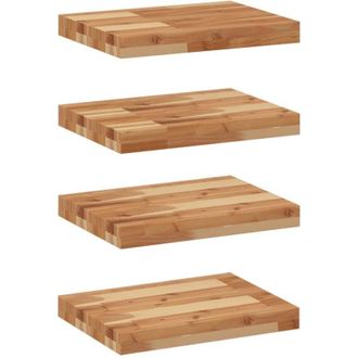 vidaXL Estante Flotante 4 Uds Madera Acacia Acabado Aceite 60x30x4 Cm Vidaxl