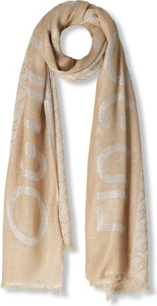 Liu Jo Accessoires, Dames, Beige, ONE Size, Katoen, Elegante Logo Sjaal