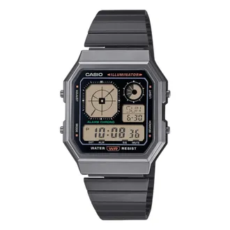Casio Accessoires, Heren, Grijs, ONE Size, A130Wegg-1Aef Vintage Digitale Horloge