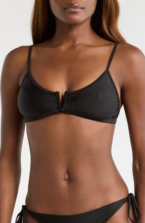 Kulani Kinis Shimmer V-Wire Bikini Top in Twilight Black at Nordstrom, Size X-Small