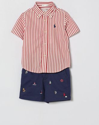 Polo Ralph Lauren Coordinato in cotone a righe con ricami Polo Ralph Lauren