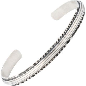 Jan Leslie Sterling Silver Feather Trim Cuff Bracelet at Nordstrom