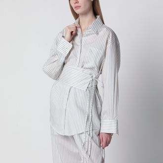 R&oacute;he Silk striped shirt with belt