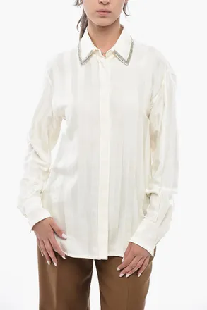Golden Goose Camicia MARYSOLE in Jacquard con Colletto Gioiello Golden Goose