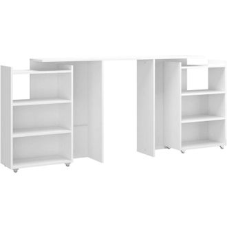 Dmora Dmora T&ecirc;te De Lit Avec Une &Eacute;tag&egrave;re De Chaque C&ocirc;t&eacute;, Blanc Brillant, 144 X 79 X 28 Cm