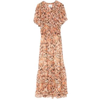 Isabel Marant Isabel Marant, Maxi Dresses, female, Multicolor, Size: S Luxurious Orange Silk Dress Chic Outings