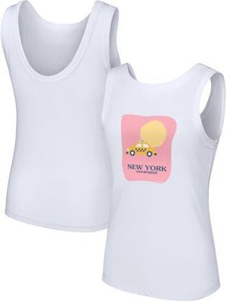 Lusso Womens Lusso Style White New York Yankees Lindy Tank Top at Nordstrom, Size Xx-Large