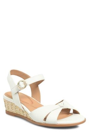 S&ouml;fft Summer Slingback Platform Wedge Sandal in White at Nordstrom, Size 8.5