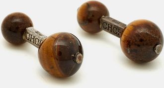 Carolina Herrera Tigers Eye Silver 925 Cufflinks