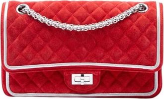 Chanel Pre-owned Flap Shoulder Bag - Dames - Vintage Schoudertas - Rood - ONE Size - Su&egrave;de - Vintage