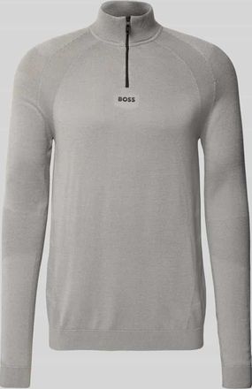 HUGO BOSS Regular Fit Troyer mit Schurwoll-Anteil Modell TOUR SEAMLESS QZ in Hellgrau, Gr&ouml;&szlig;e XXL