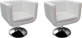 vidaXL Taburetes De Cocina 2 Unidades Cuero Artificial Blanco Vidaxl