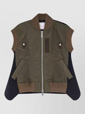 sacai nylon jacket back fabric panel design