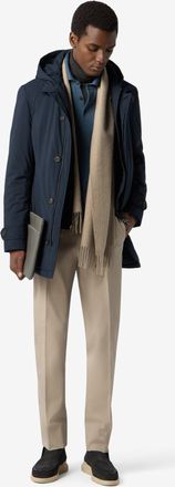 Corneliani Beige cotton gabardine and cashmere trousers