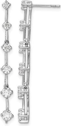 Diamond2Deal 14K White Gold 1 ct Lab Grown Diamond 6 Stone Dangle Earrings VS Clarity, G-H Color