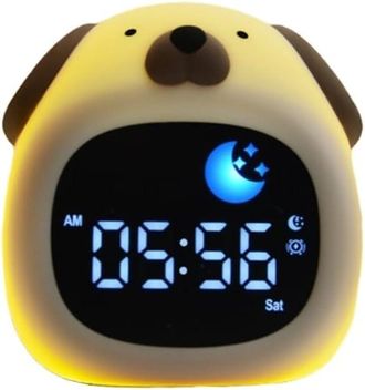 OEM Reloj Despertador Infantil Con Luz, Forma De Perro, Con Luz Nocturna De 8 Colores, 6 Tonos De Blanco, Reloj Despertador Digital, Para Dormitorio, Para