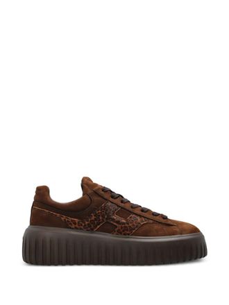 Hogan Leopard Print Logo Sneakers