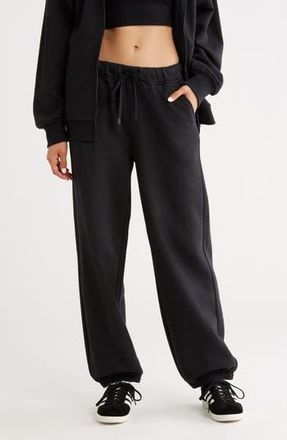 Zella Feather Fleece Cinch Bottom Pants in Black at Nordstrom Rack, Size X-Small