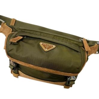 Prada Pre-owned Re Nylon Schoudertas - Dames - Pre-owned - Groen - Maat: ONE Size Nylon