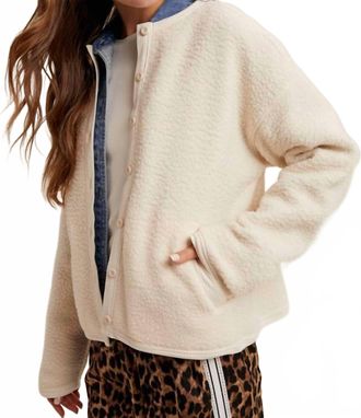 Wishlist Everly Sherpa Button-Up Jacket In Ivory